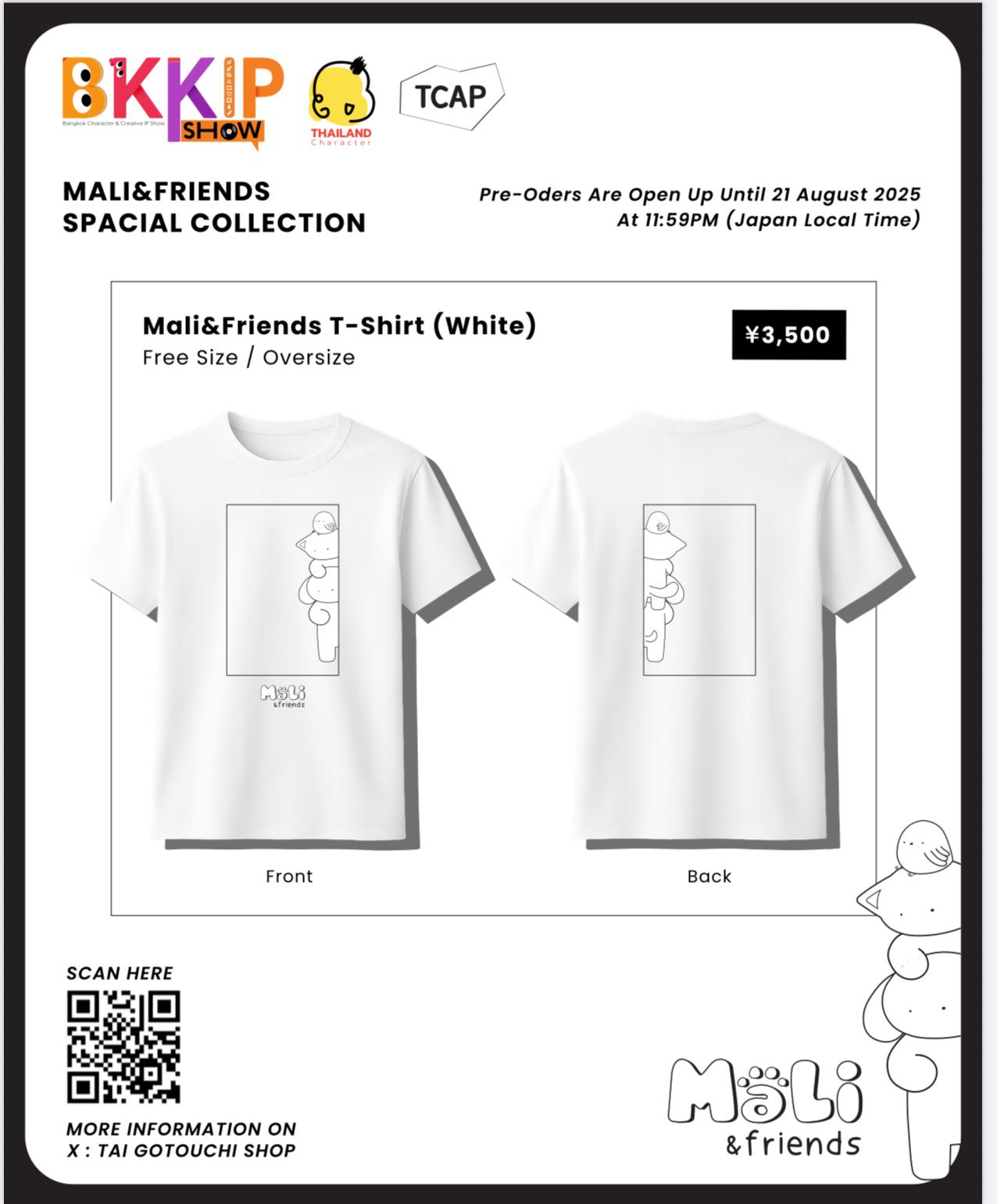 BKKIP-41 MALI&FRIEND OFFICIAL T-SHIRT - WHITE