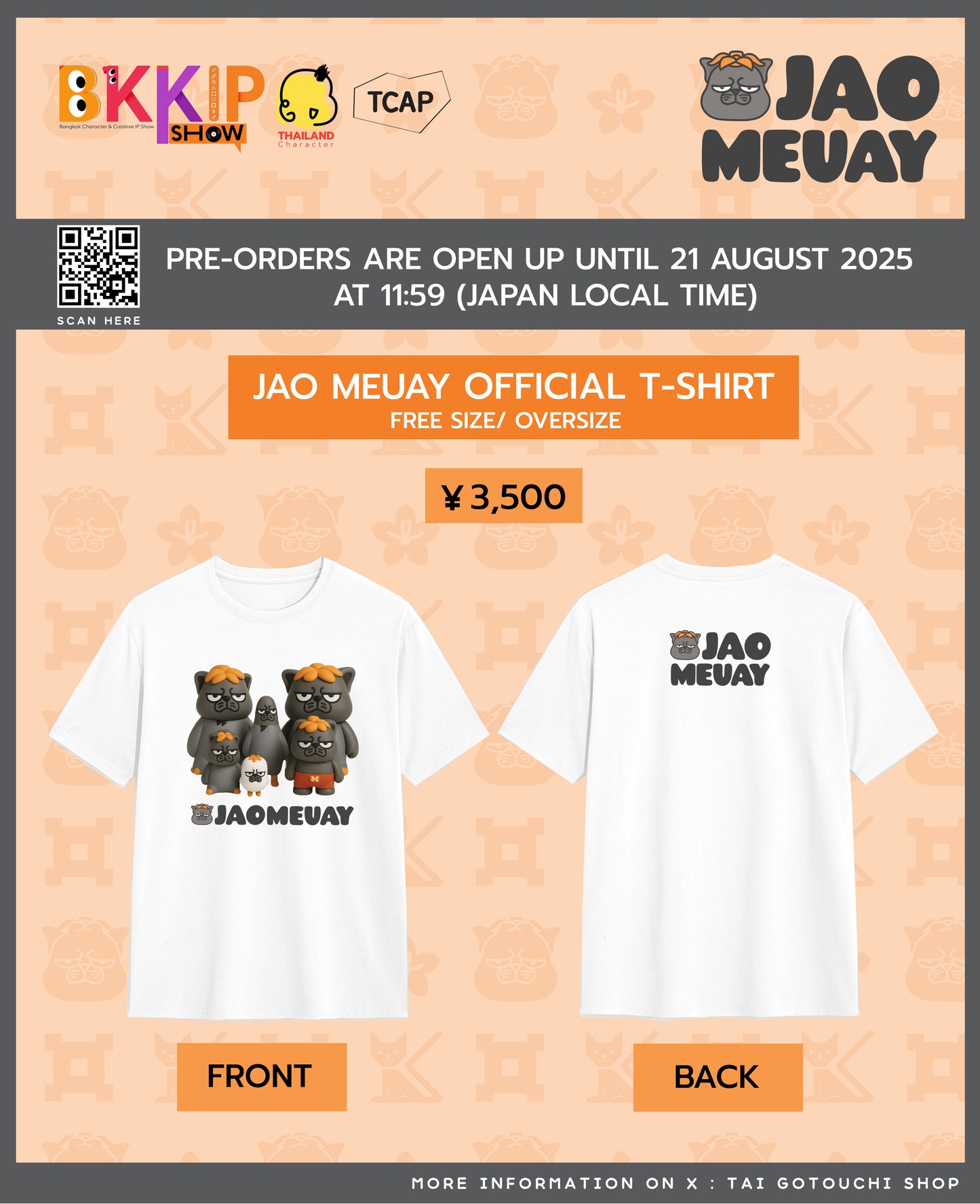 BKKIP-19 JAO MEUAY OFFICIAL T-SHIRT - WHITE