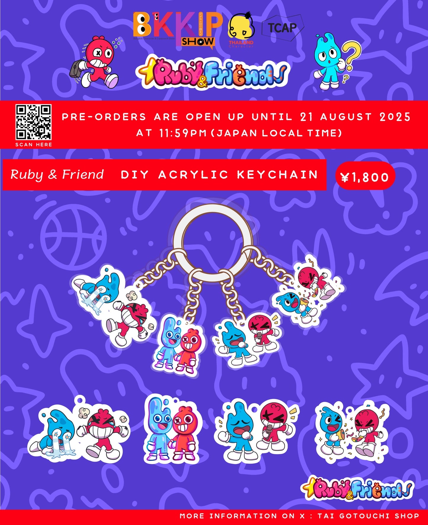 BKKIP-63 RUBY&FRIENDS DIY ACRYLIC KEYCHAIN