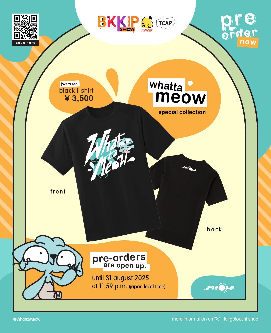 BKKIP-76 WHATTA MEOW OFFICIAL T-SHIRT - BLACK