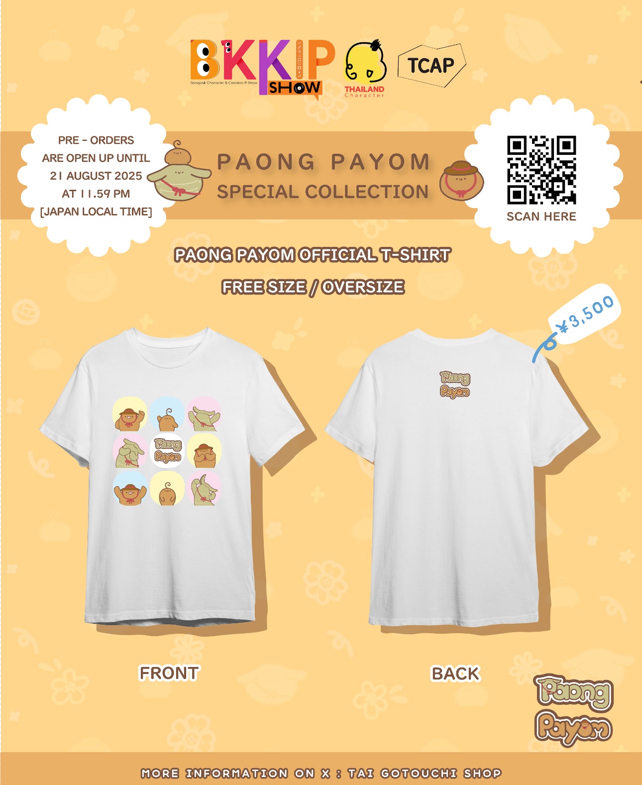 BKKIP-53 PAONG PAYOM OFFICIAL T-SHIRT - WHITE