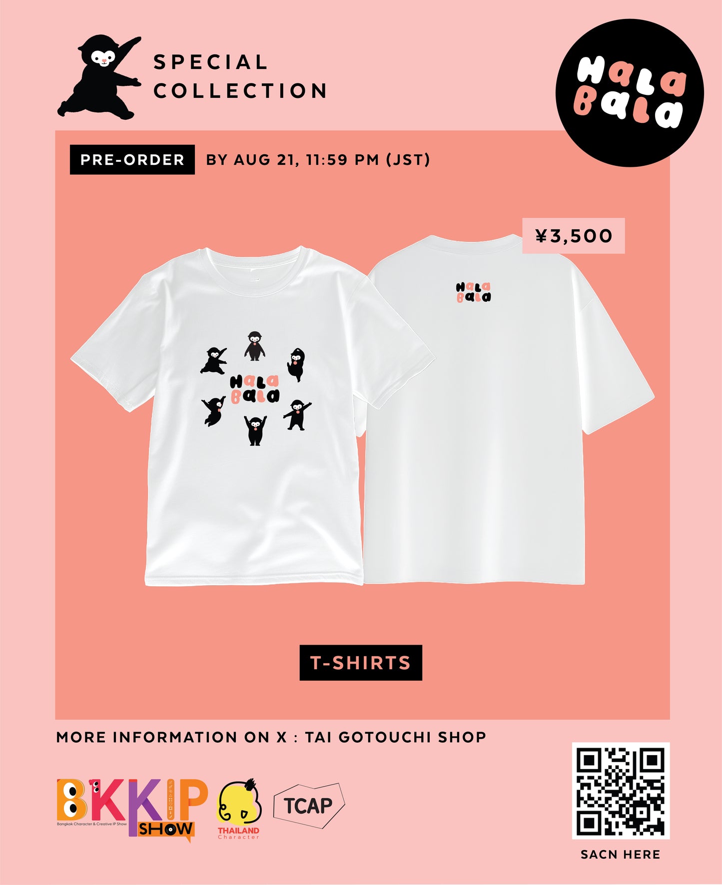 BKKIP-15 HALABALA OFFICIAL T-SHIRT - WHITE TYPE 2