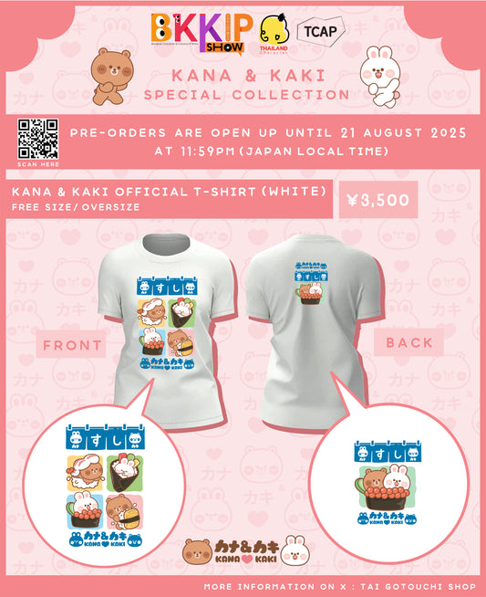BKKIP-27 KANA&KAKI OFFICIAL T-SHIRT - WHITE