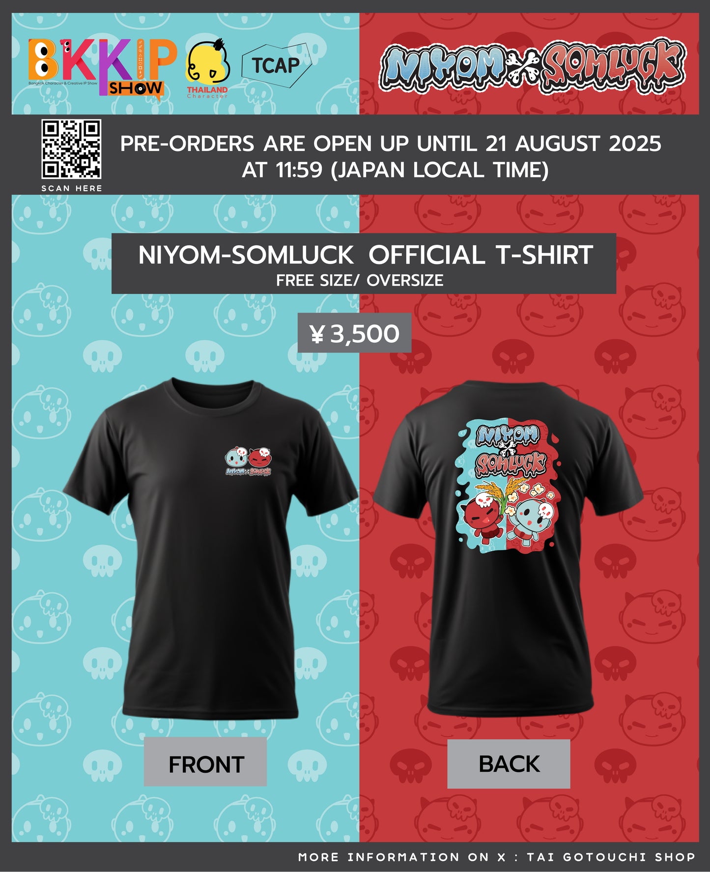 BKKIP-48 NIYOM-SOMLUCK OFFICIAL T-SHIRT - BLACK