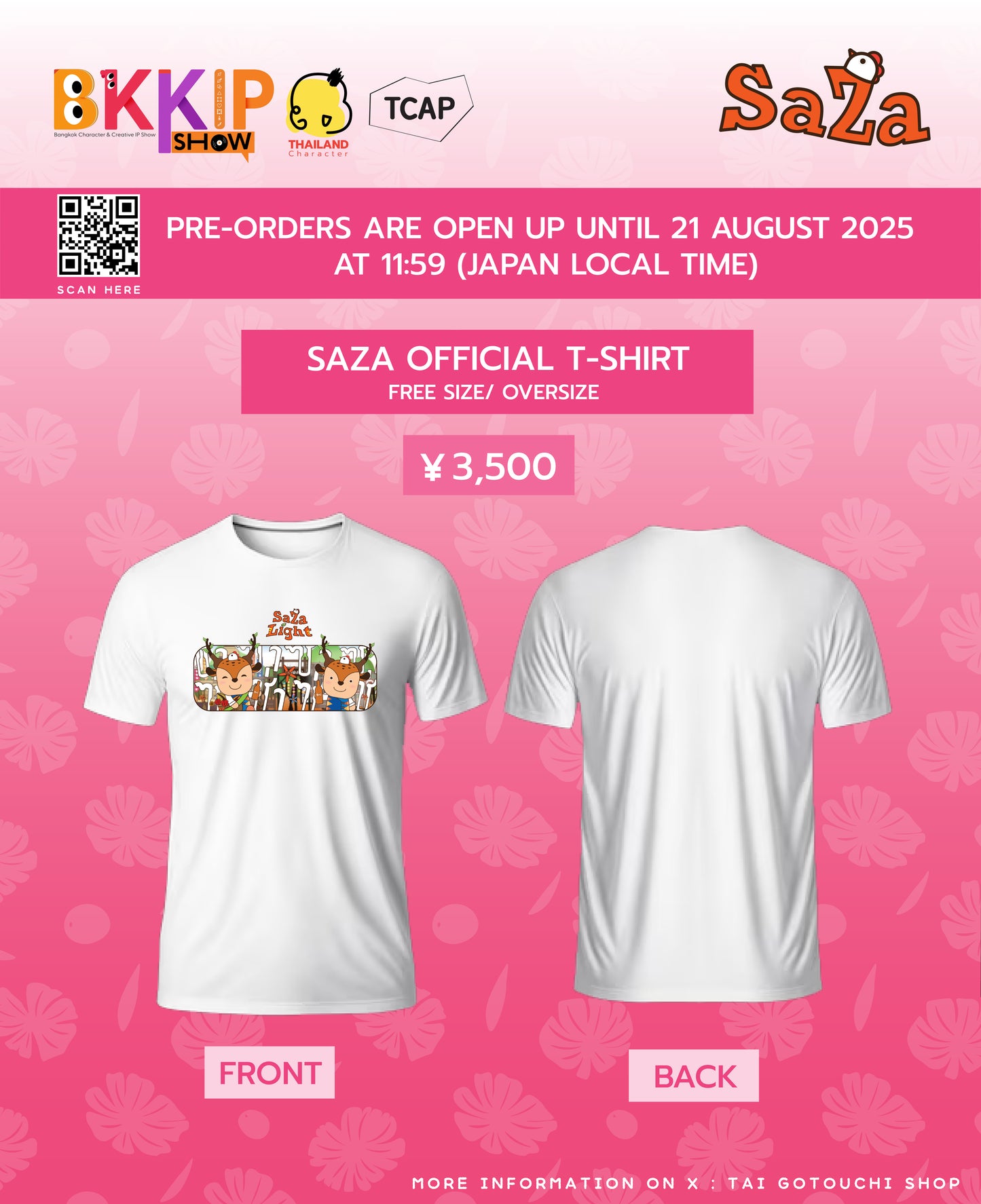 BKKIP-69 SAZA OFFICIAL T-SHIRT - WHITE