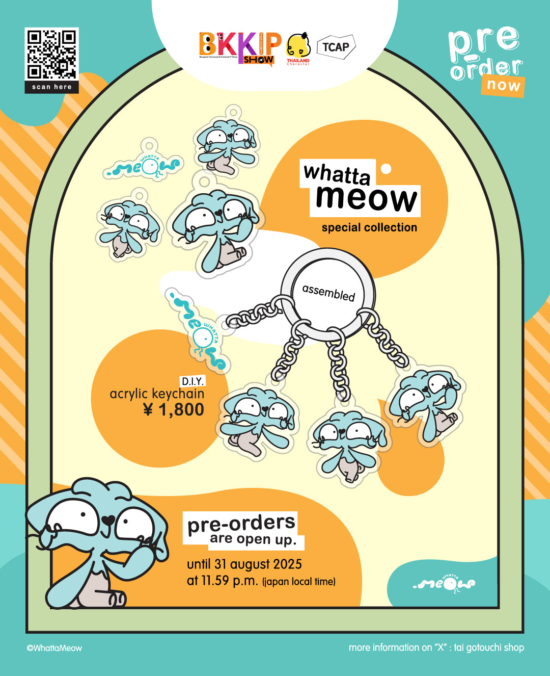 BKKIP-75 WHATTA MEOW DIY ACRYLIC KEYCHAIN
