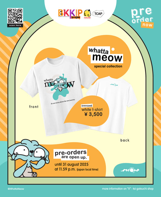 BKKIP-77 WHATTA MEOW OFFICIAL T-SHIRT - WHITE